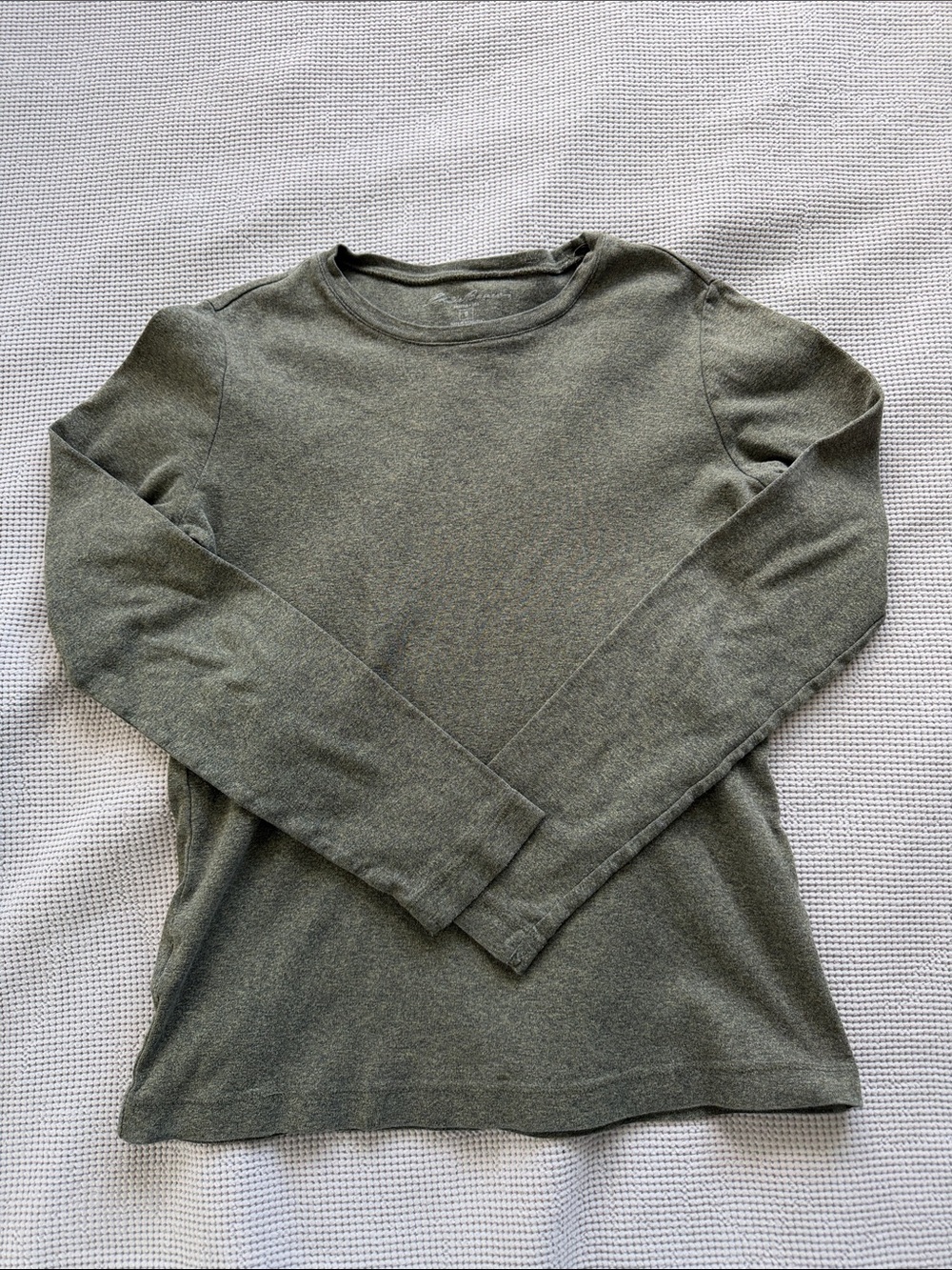 Eddie Bauer Olive Green Long Sleeve Crewneck Tee